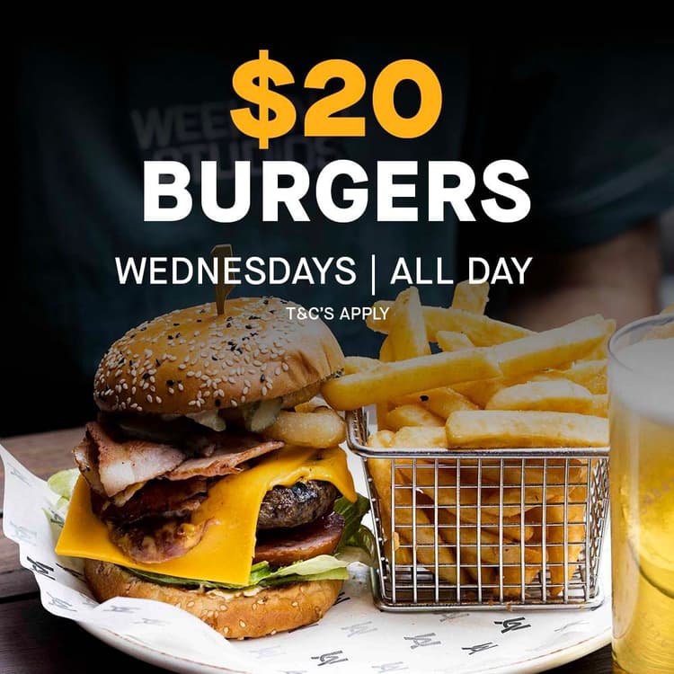 $20 Burgers | Happy Hour Drinks & Specials