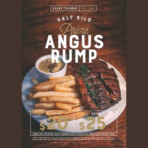 $20 Angus Rump | Happy Hour Drinks & Specials