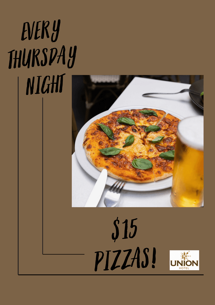 $15 Pizza Thursday | Happy Hour Drinks & Specials