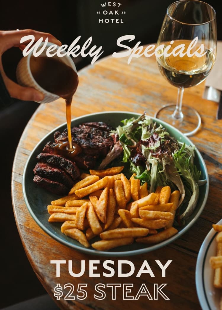 $25 Steaks Tuesday | Happy Hour Drinks & Specials