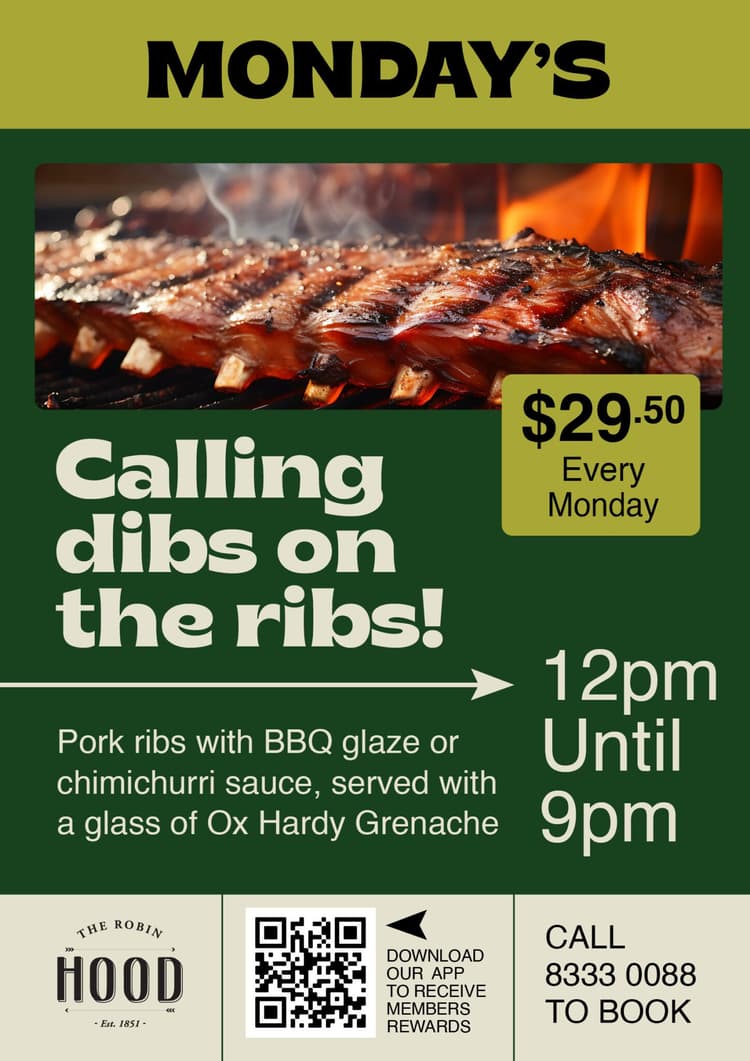 $29.50 Ribs & Wine | Happy Hour Drinks & Specials