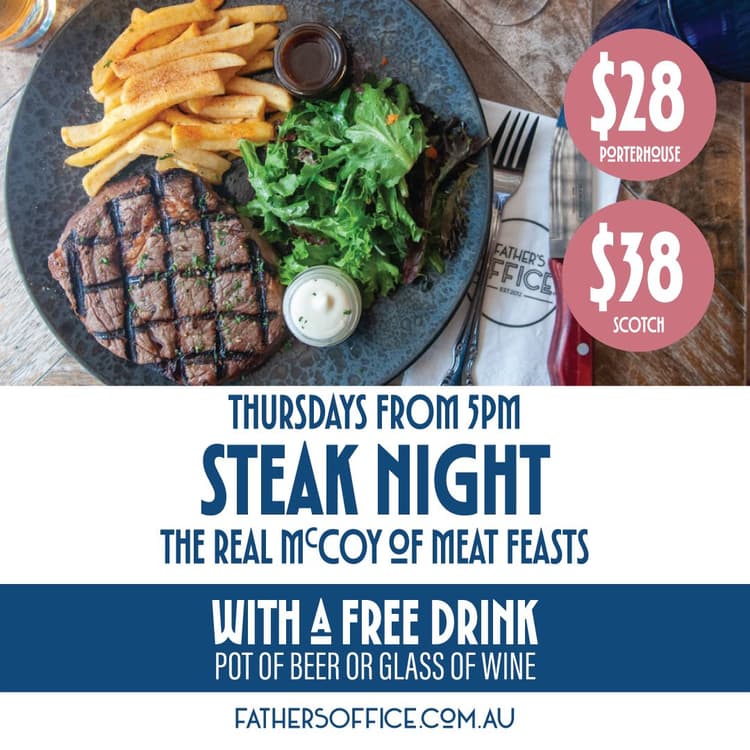 $28 Steak Night | Happy Hour Drinks & Specials