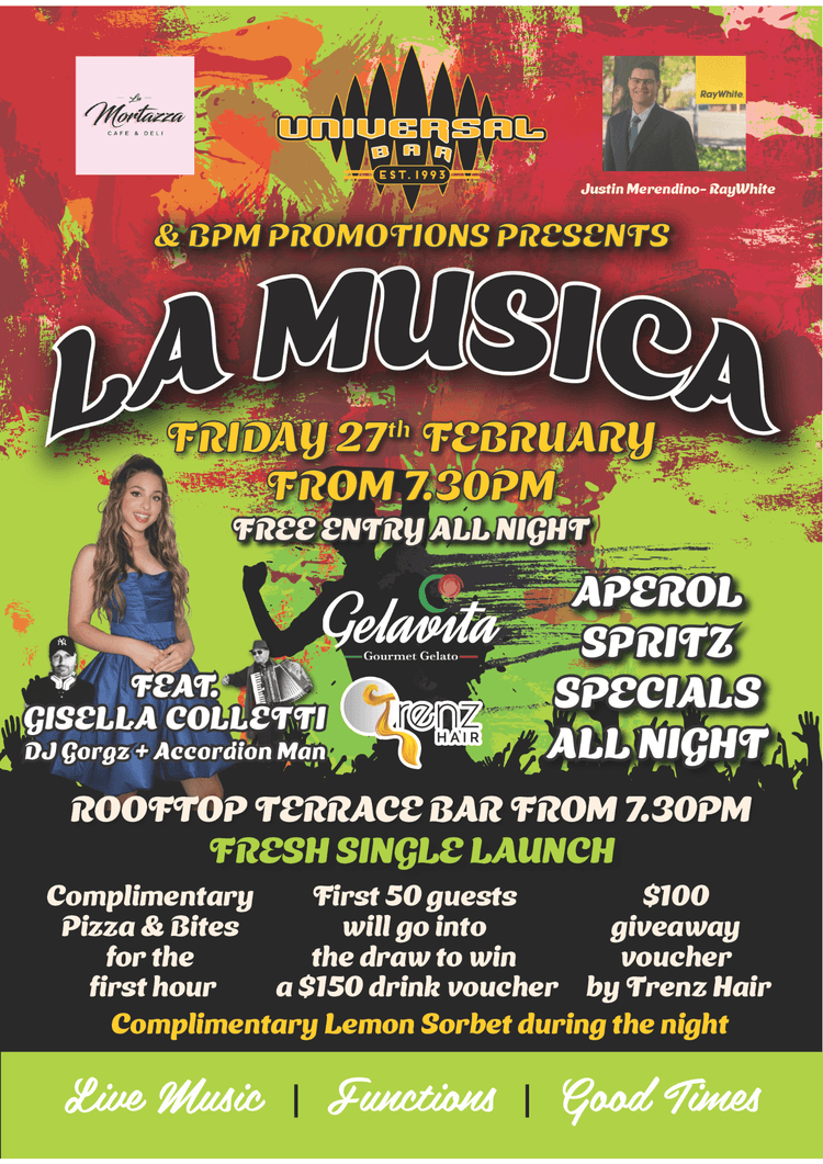 La Musica – Live on the Rooftop at Universal Bar | Happy Hour Drinks & Specials