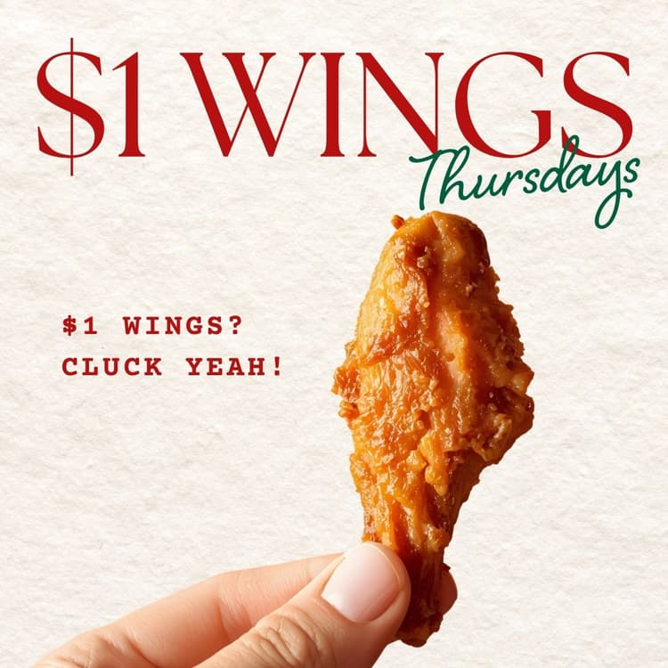 $1 Wings | Happy Hour Drinks & Specials