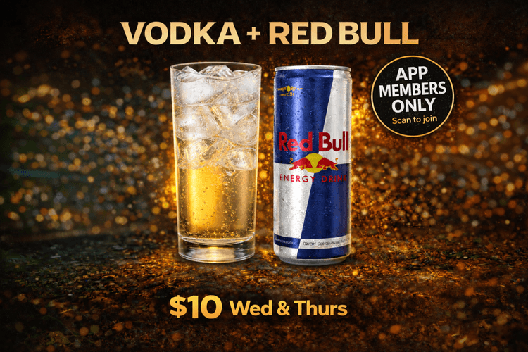 $10 Vodka & Redbull | Happy Hour Drinks & Specials