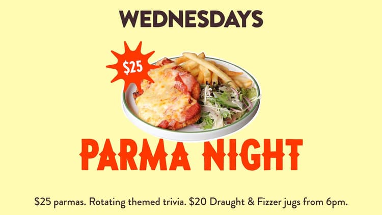 Parma Night & Themed Trivia | Happy Hour Drinks & Specials