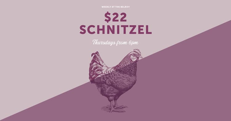 $22 SCHNITZEL | Happy Hour Drinks & Specials