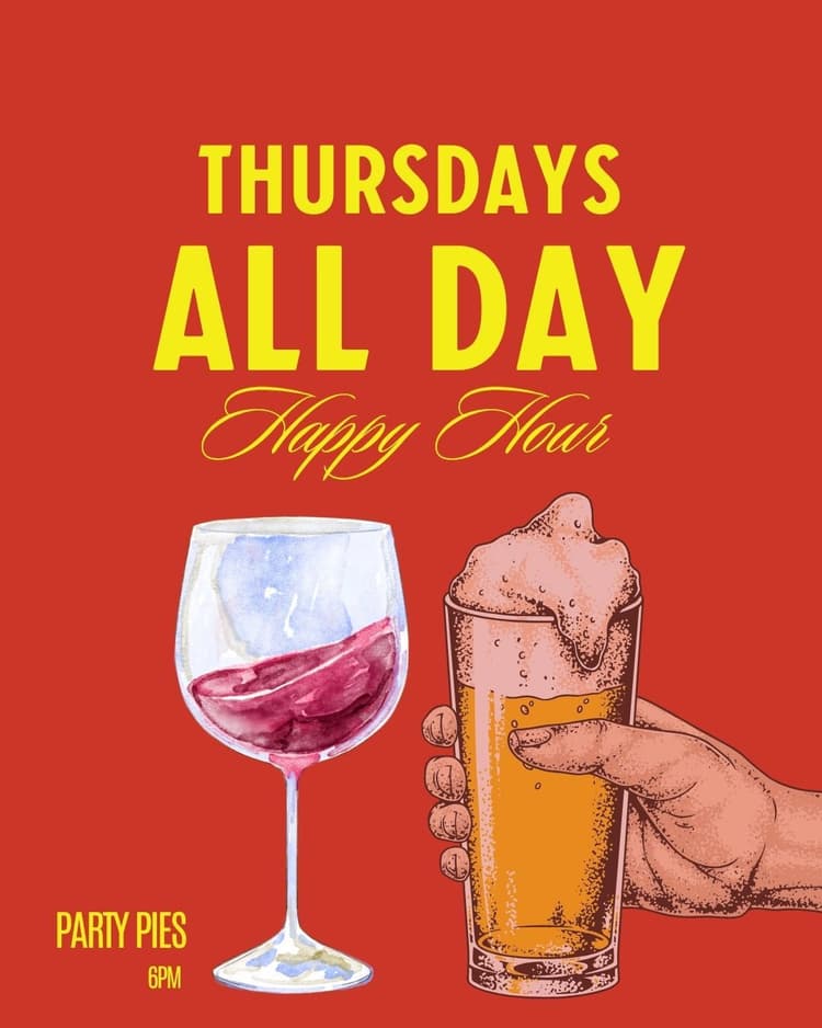Thursday ALL DAY HAPPY HOUR | Happy Hour Drinks & Specials