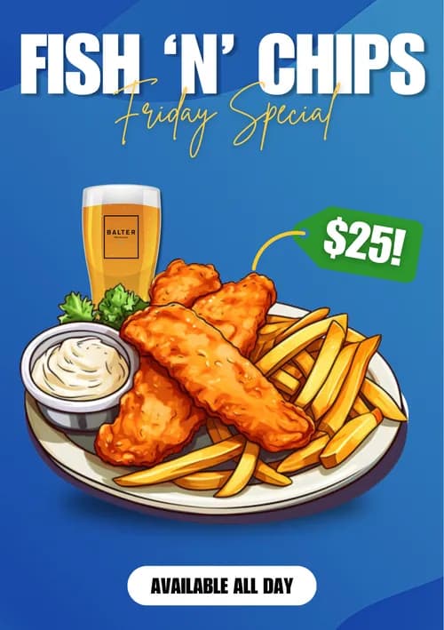 Friday Fish & Chips Special | Happy Hour Drinks & Specials