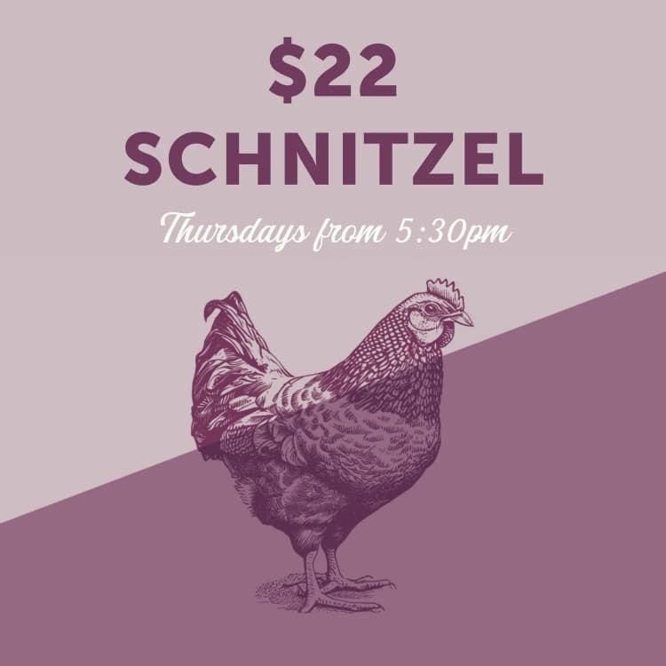 $22 SCHNITZEL | Happy Hour Drinks & Specials