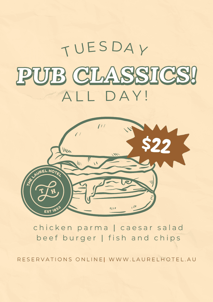 Tuesday $22 Pub Classics | Happy Hour Drinks & Specials