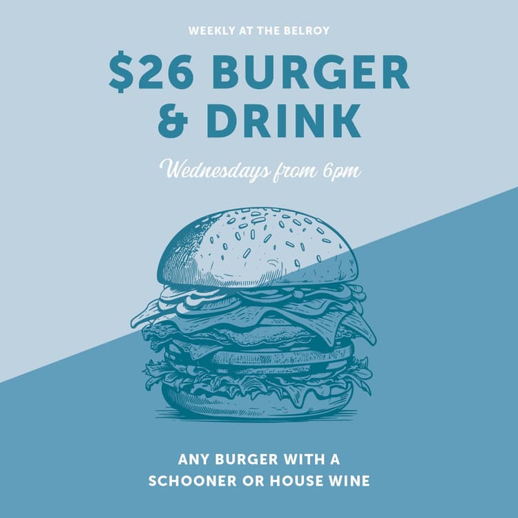 $26 BURGER & BEER | Happy Hour Drinks & Specials